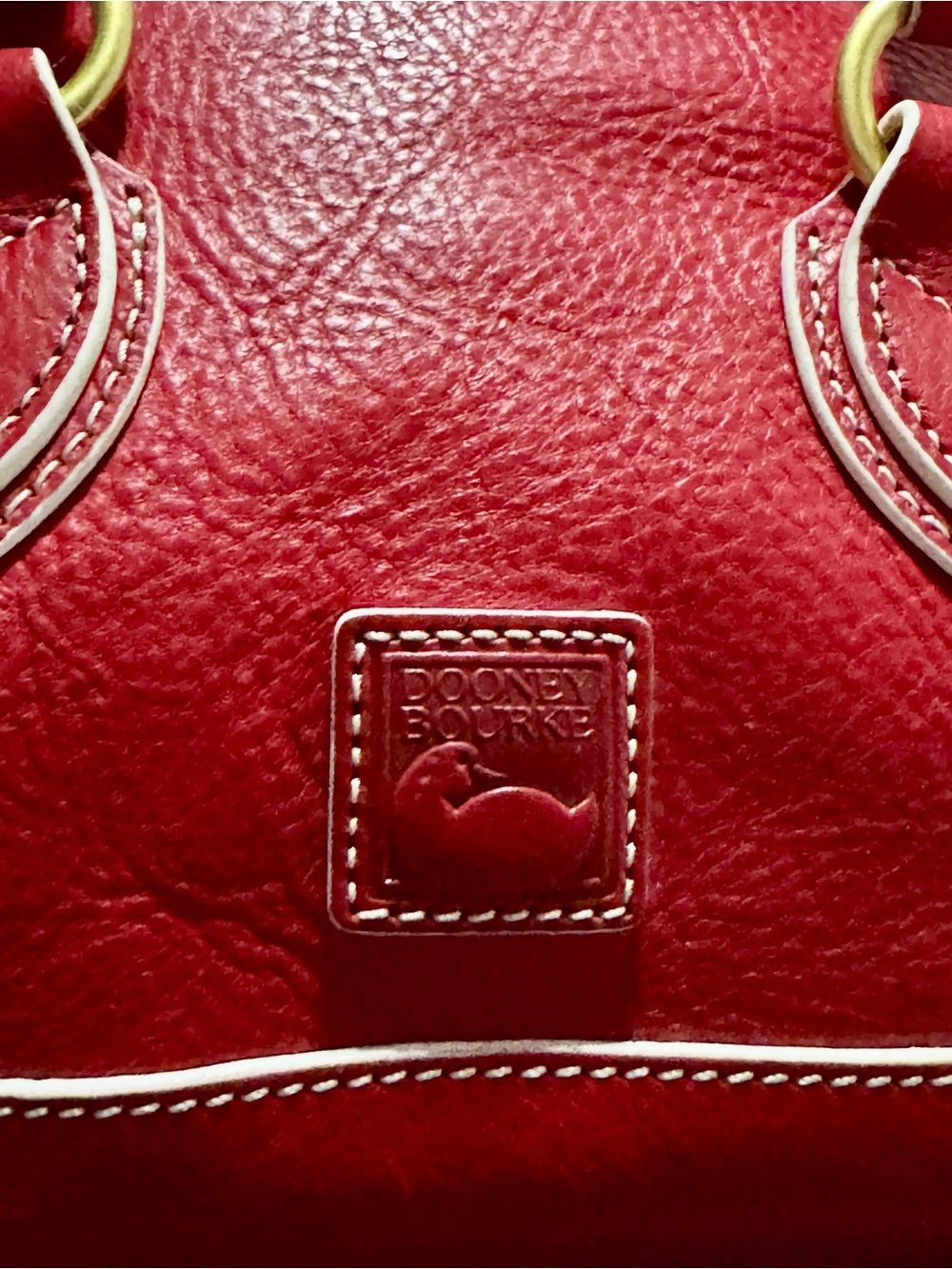 Dooney & Bourke Red Leather Satchel  Tassel Crossbody Strap Florentine Savannah - Picture 13 of 16